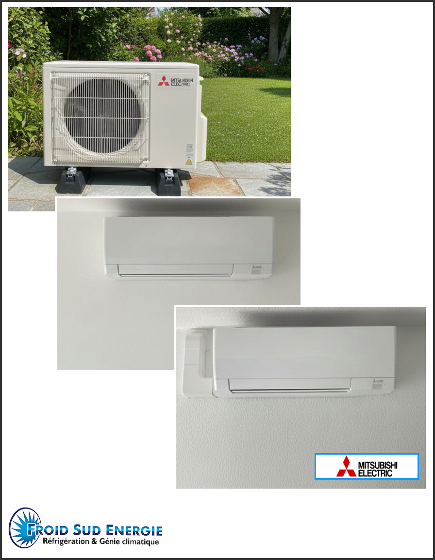 Installation d'une clim Mitsubishi- electric - Froid sud energie