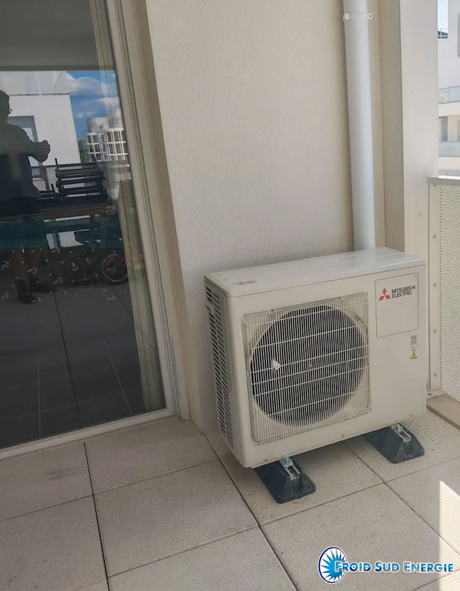 Installation climatisation quadrisplit Mitsubishi a Montpellier - Froid sud energie