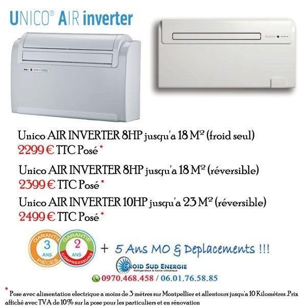 Clim réversible unico sans groupe extérieur