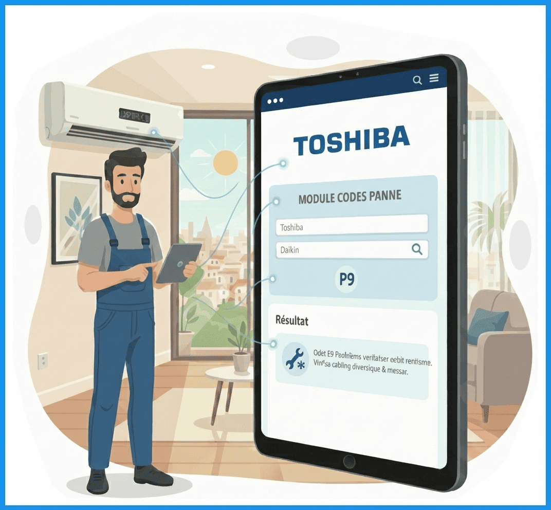 Codes pannes clim et pac Toshiba 1