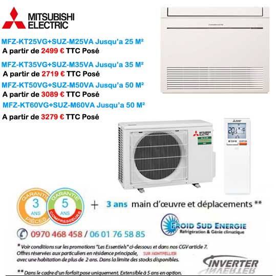 Climatiseurs monosplit console Mitsubishi electric MFZ-KTVG