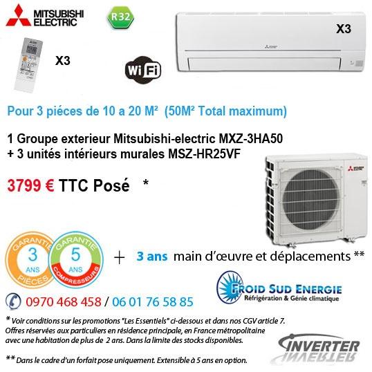 Mitsubishi-electric MXZ-3HA50VF Climatiseur Mitsubishi electric MXZ 3HA50