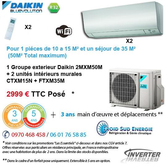 Climatisation bisplit Daikin 2MXMX50M 