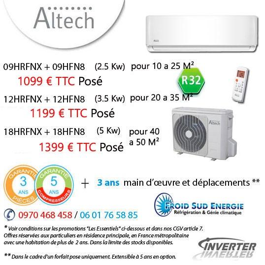 Climatisation monosplit altech R32