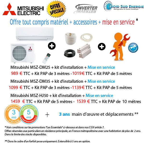 clim mitsubishi pret a poser pas chére